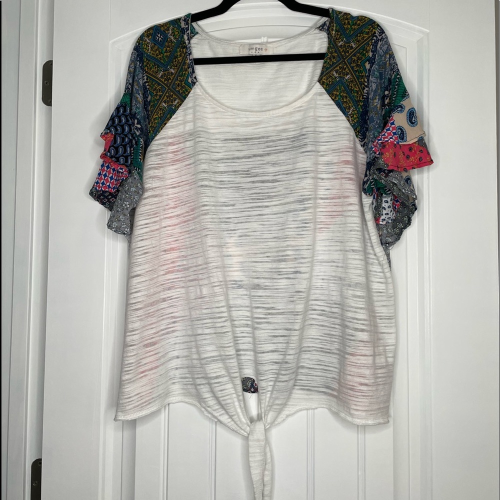 Umgee Boutique brand s/s tie front shirt Size XL